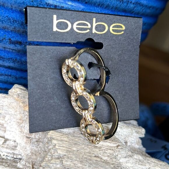 Gold Crystal bebe Statement Ring $16 ea or/Bundle 3 for $25 - Picture 7 of 7
